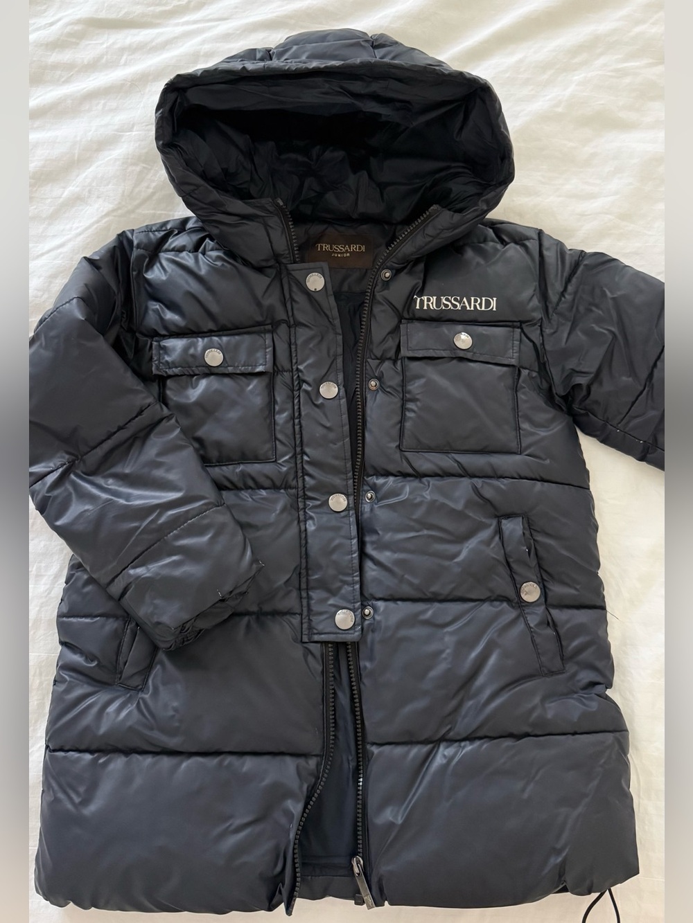 Trussardi Kids Black Hooded Puffer Coat